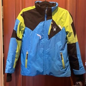 Boys Spyder ski jacket with missing hood. Size 14